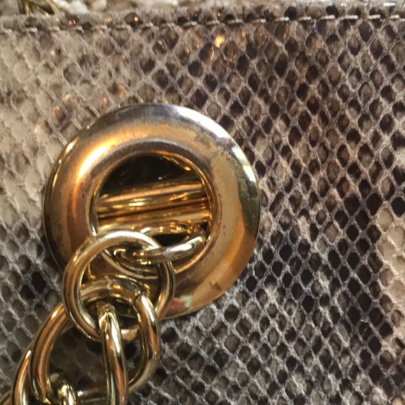 EUC Cynthia Rowley Python Leather Chain Tote Bag - Picture 6 of 8